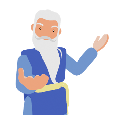 The Adrosaga elder mascot welcoming you with open arms